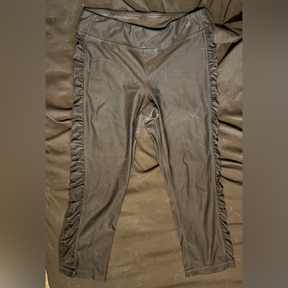 Xersion Black Side Ruched Leggings